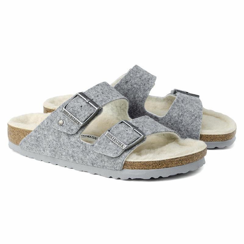 Arizona Birkenstock Wool Felt Damske Siva | SK 55PJJ